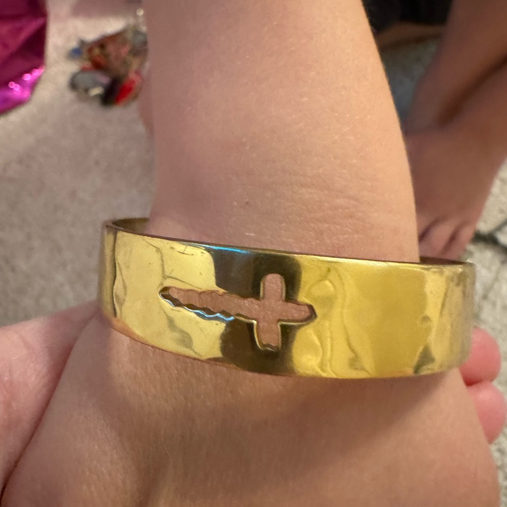 Rustic Cuff Cross Bracelet - Picture 2 of 2
